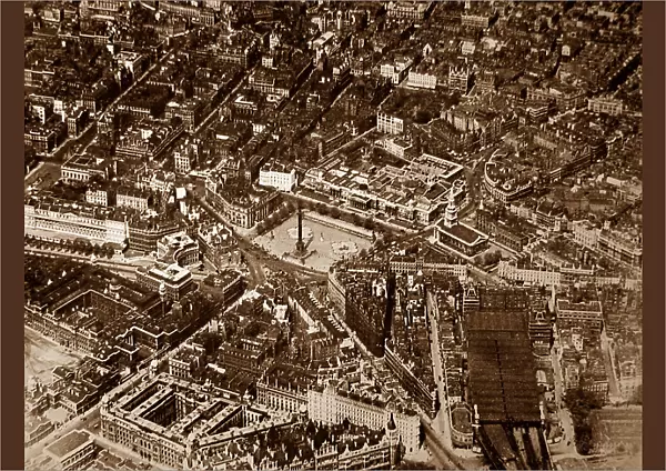 Aerial view of Trafalgar Square, London