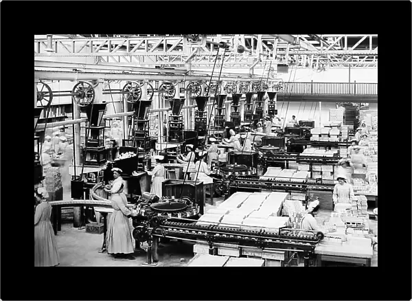 Automatic soap packing machines, Port Sunlight, early 1900s