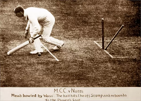 Mead bowled by Mass, MCC v Notts