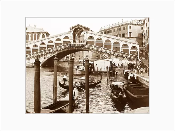 Rialto Bridge Venice Italy early 1900s