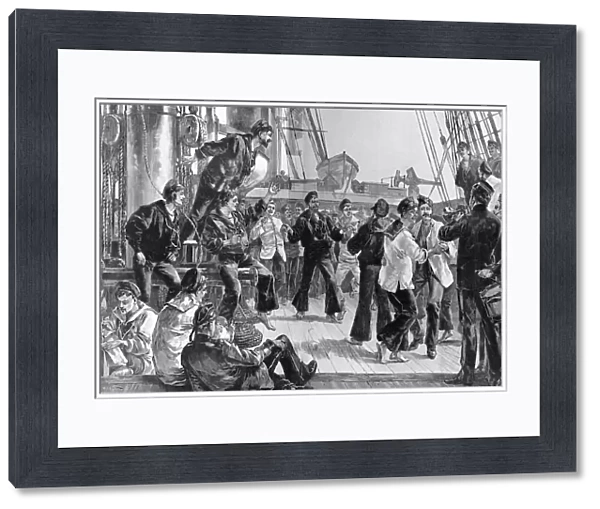On the deck of a warship, Hands to Dance and Skylark, 1889