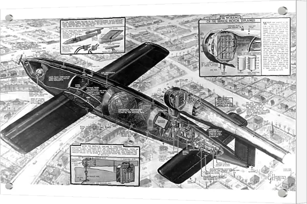 Cutaway Diagram of the V-1 Flying Bomb; Second World War
