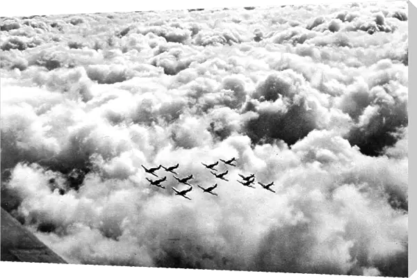 Hawker Hurricanes in formation; Second World War, 1940