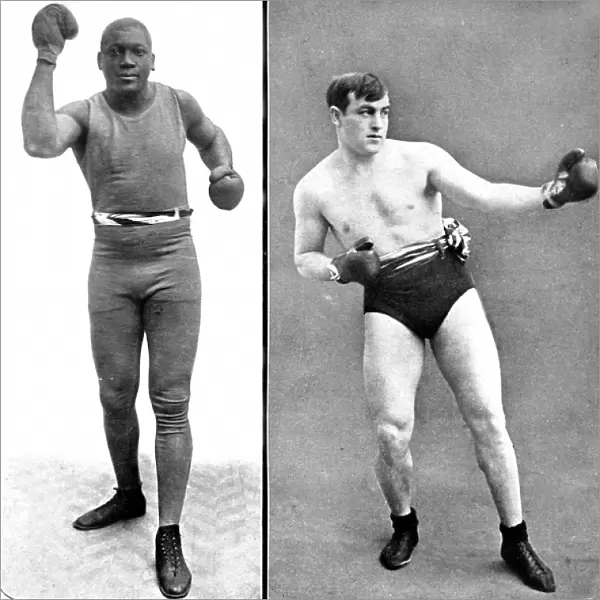 Jack Johnson and Tommy Burns, 1908