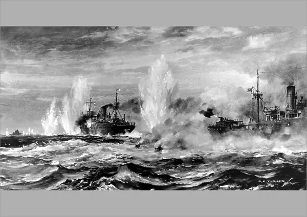 HMS Jervis Bay attacking the Admiral Scheer, Second Worl
