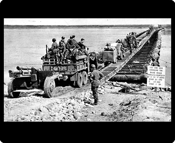 American Troops crossing the Rhine, Second World War, 1945