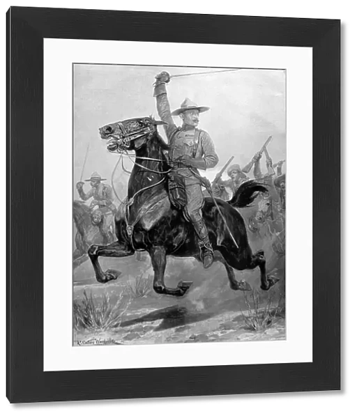 Sir Robert Baden-Powell leading a cavalry charge, 1899