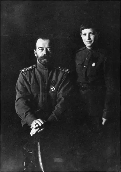 Tsar Nicholas II and Tserarevich Alexei of Russia, c. 1914