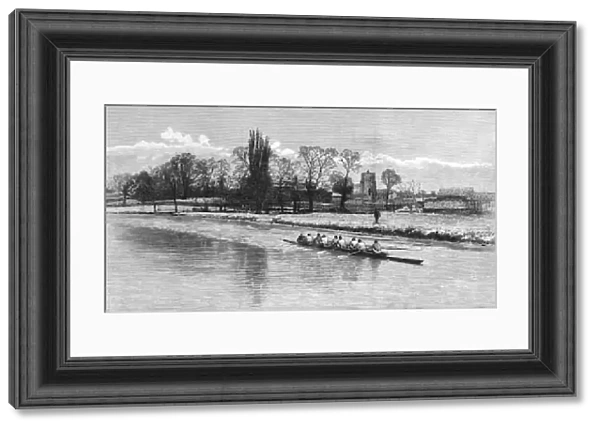 Cambridge Eight Rowing on the River Cam, 1890