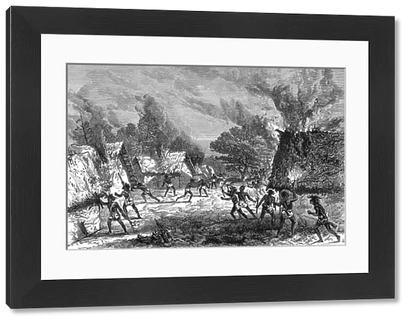 The Ashanti War (1873-74) - Setting fire to a village