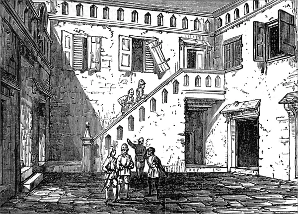 Inner courtyard of King of Ashantis palace, 1874