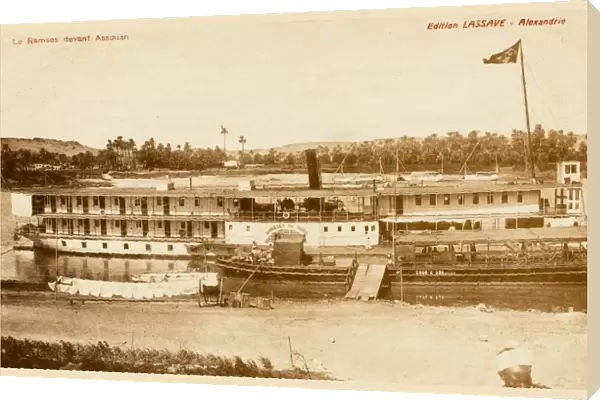 Aswan - Scene on the River Nile with Paddlesteamer