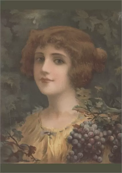Autumn. Colour illustration of girl depicted as autumn