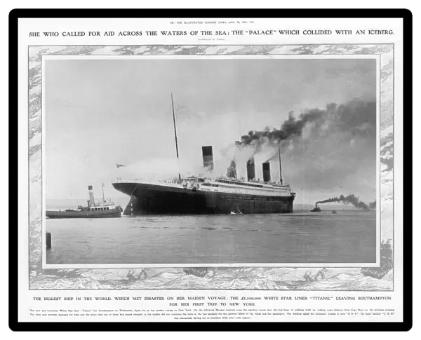 The White Star liner Titanic leaving Southampton