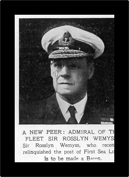 A new peer: Admiral of the Fleet Sir Rossyln Wemyss