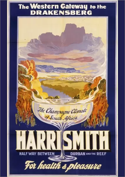 Poster advertising Harrismith, South Africa