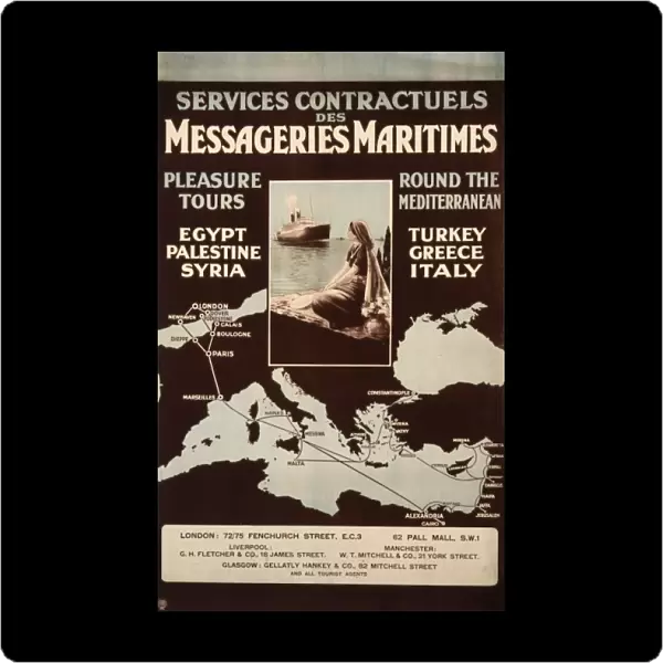 Poster advertising Messageries Maritimes