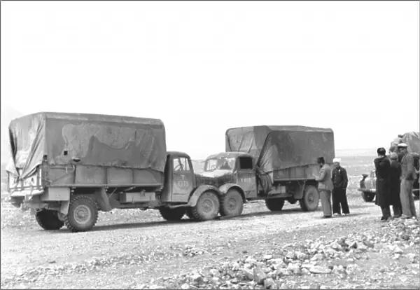 Lorries in the Thar Desert, India