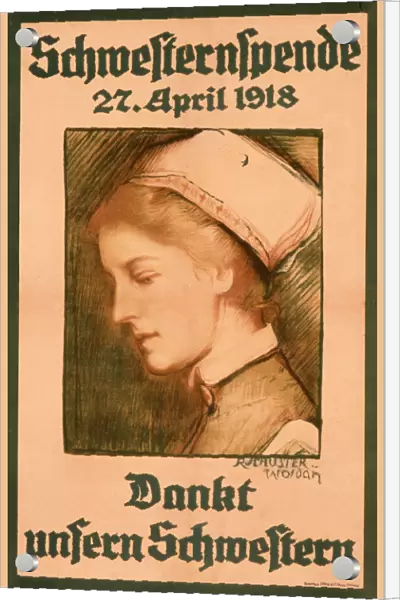 Poster advertising a collection for nurses