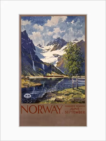 Poster advertising Norway for the summer season