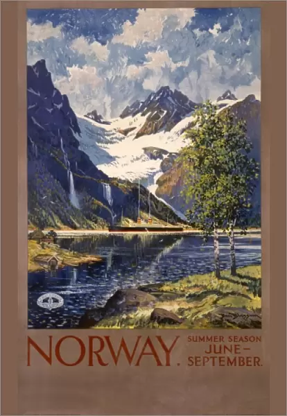 Poster advertising Norway for the summer season