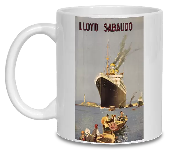 Poster advertising Lloyd Sabaudo cruises