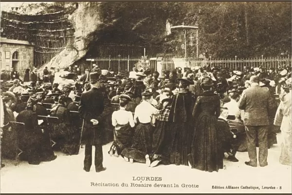 Lourdes - Recitation of the rosary at the Grotto