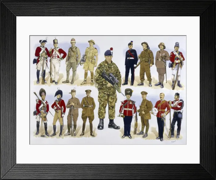 Framed Print : Royal Regiment of Fusiliers Print - Colour Wash Background Framed Print : Royal Regiment of Fusiliers Print - Colour Wash Background