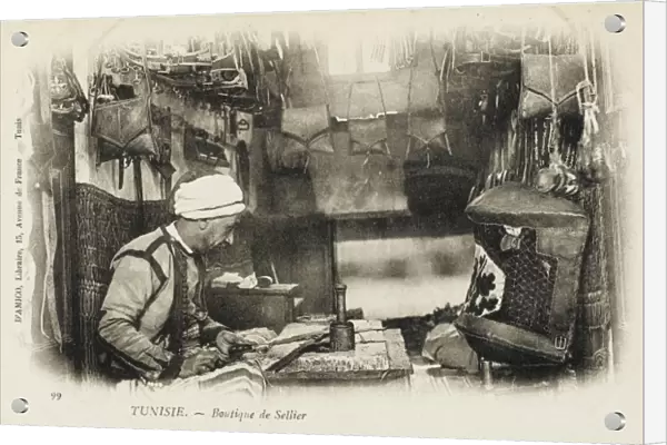 Tunisia - Boutique of a leather worker  /  saddler