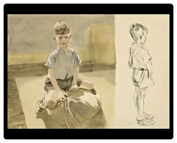 Two studies of a young boy