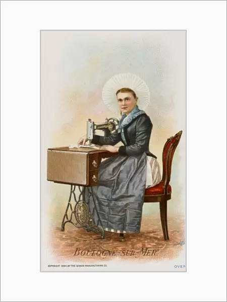 A Woman from Boulogne using a Singer Sewing Machine