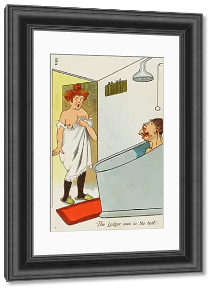 Landlady discovers the lodger in the bath