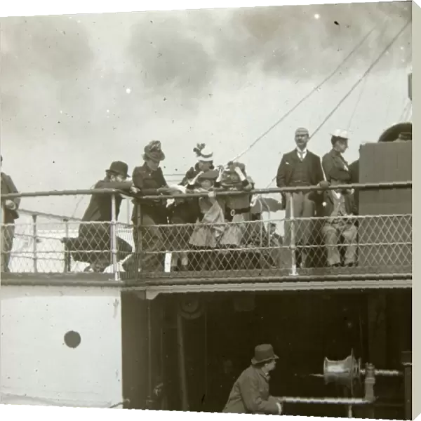 Edwardian passengers on board a steamer