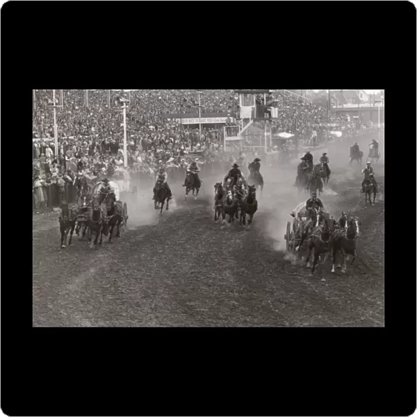 Wagon Raceing at a rodeo