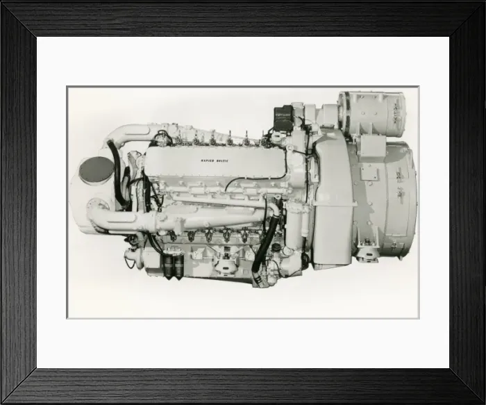 Framed Print : Napier Deltic 9 Cylinder Industrial Engine Print