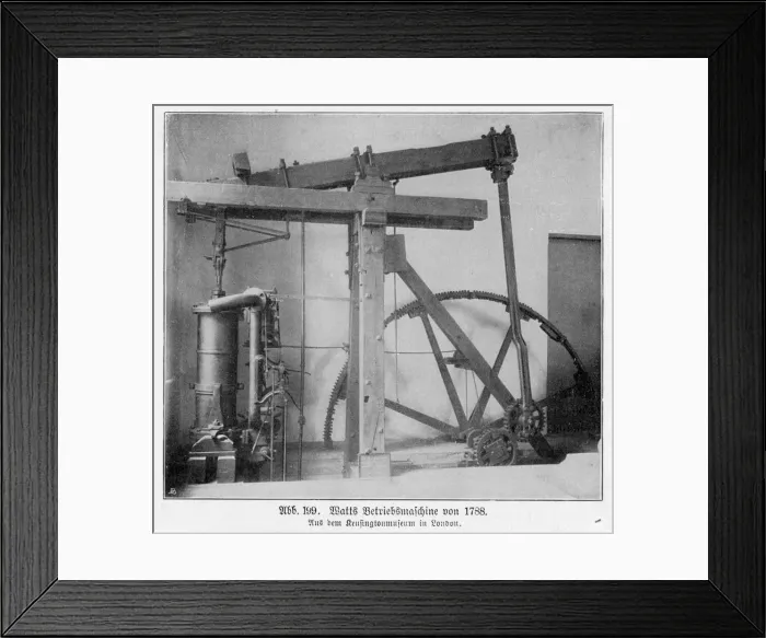 Framed Print : Watts Steam Engine Print of 1788 Framed Print : Watts Steam Engine Print of 1788