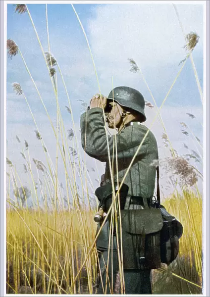 German Uses Binoculars