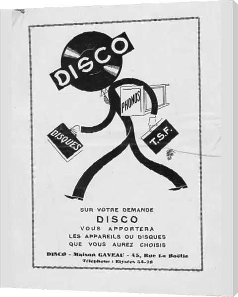 Advert for Disco, 1931, Paris