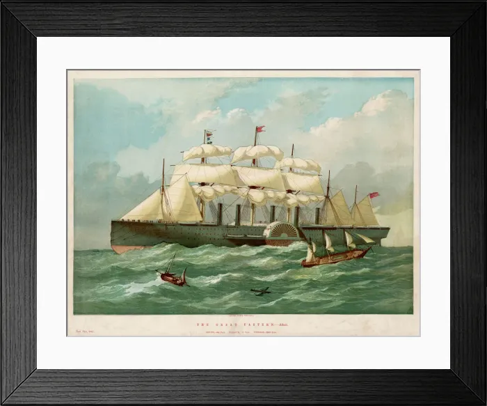 Framed Print : Great Eastern Steamship Print 1857 Framed Print : Great Eastern Steamship Print 1857