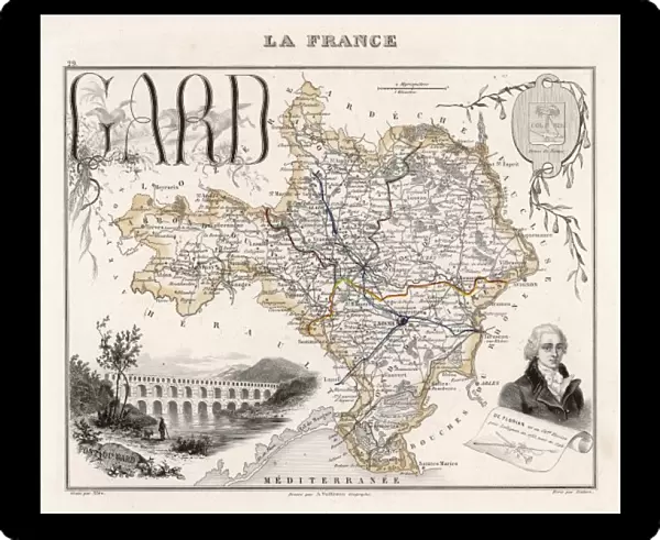 Map of Gard, France