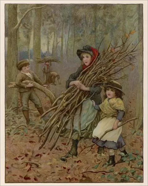 Children Gather Wood 19C
