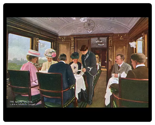 Dining saloon on a London to Liverpool express train