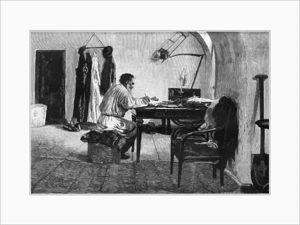 Leo Tolstoy in Study  /  B  /  W