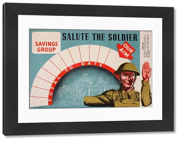 Poster advertising wartime savings -- Salute the Soldier