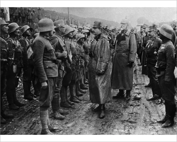 Charles I of Austria visiting troops, Galicia, WW1
