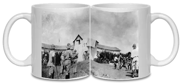 British demolishing Fort Dschang, Cameroon, Africa, WW1