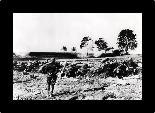 American troops in action, Beauges sur Aire, France, WW1