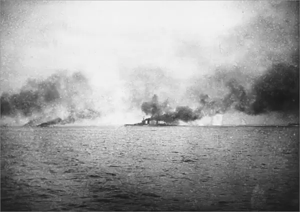 HMS Lion hit, Battle of Jutland, WW1