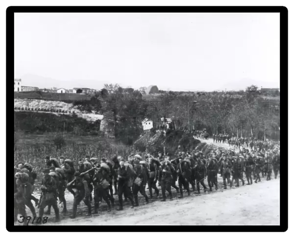 American troops marching in Austria, WW1