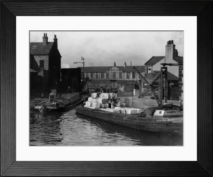 Framed Print : Lancashire Cotton Barge Print, 1930s Framed Print : Lancashire Cotton Barge Print, 1930s